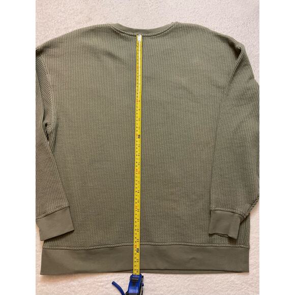Nuuds Waffle Knit Oversized Sweater Olive Green Women's Large MINT - Picture 4 of 6